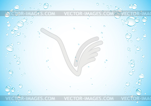 Blue water drops background - vector image