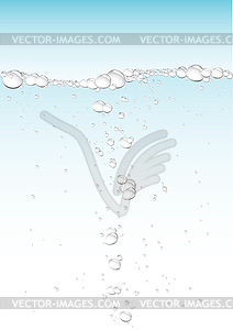 Water drops blue vertical bk - vector clipart