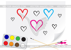 Drawing heart - vector clip art