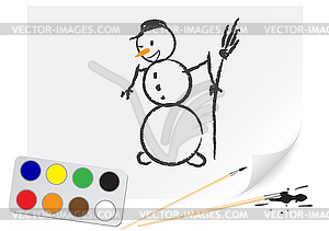 Drawing snowball - vector clip art