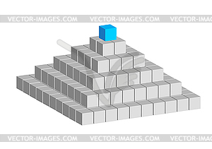 Cube pyramid - color vector clipart