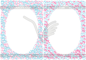 Pink blue drops framework - vector clipart