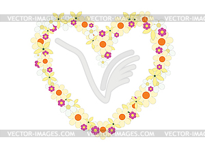 Flowers heart - vector image