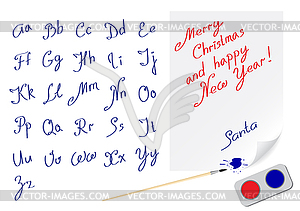 Alphabet marry christmas - vector clipart