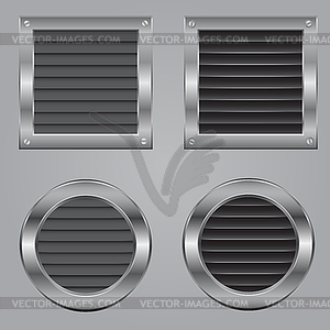 Metal cooling squares and circles - vector clipart