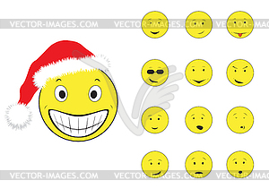 New Year S Smileys Vector Clip Art