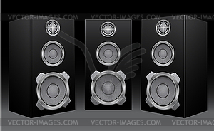 Black speakers - royalty-free vector image