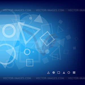 Abstract blue background of geometrical shapes - royalty-free vector clipart