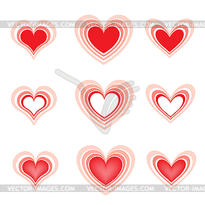 Set of beautiful hearts - vector clipart