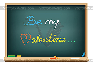 Drawing be my valentine by chalk - vector clipart