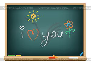 Drawing i love you by chalk - vector clipart