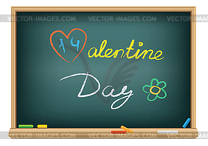 Drawing valentine day by chalk - vector image