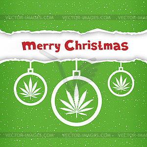 Christmas cannabis hemp congratulation - vector clip art