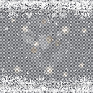 Winter snow transparent background - vector image