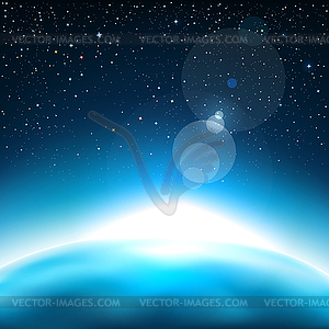 Light and blue planet - vector EPS clipart