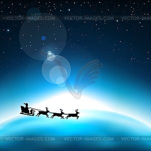 Santa claus in space - royalty-free vector image