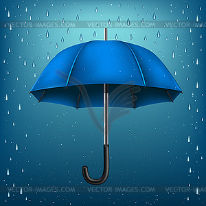 Umbrella rain blue background - vector clipart