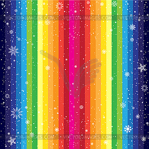 Радуга полосатый фон и снег - изображение в векторе