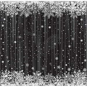 Snow and black wood backdrop - vector clipart / vector image