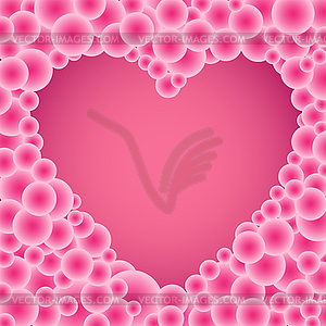 Buble pink circles heart - vector clip art