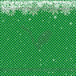 Snow on green transparent background - vector clipart