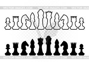 Black and white chess - vector clipart