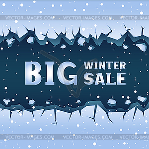 Ice crack winter sale - vector clip art