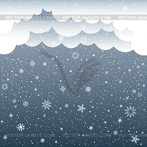 Cartoon clouds snow - vector image