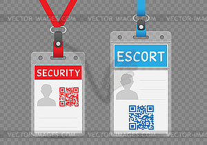 Security escort vertical badge - vector clipart