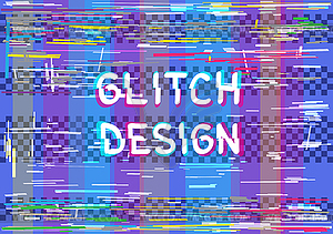 Glitch color dark transparent background - vector clipart