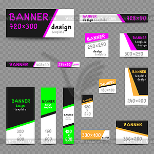 Multicolor web banner size templates - vector clip art