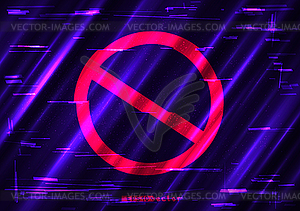 Glitch forbid ban sign symbol template - color vector clipart