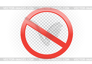 Red forbid ban sign symbol transparent - vector clipart