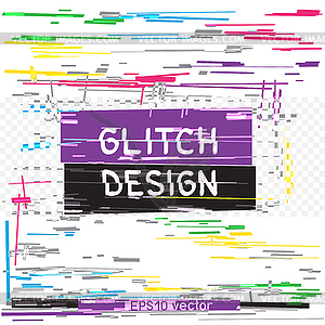 Glitch design colorful template set - vector image