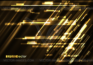 Glitch light golden lines background - vector image