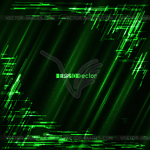 Glitch natural green science background - vector clip art