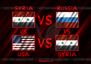 Сирия Россия США - векторное изображение