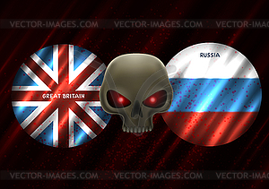 Conflict between Great Britain and Russia - vector image