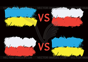 Conflict between Ukraine and Poland - vector clip art