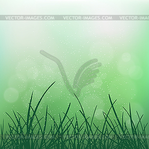 Nature grass on blur green bokeh - vector clipart