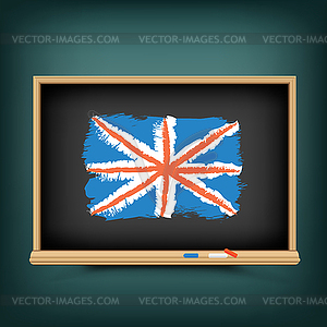 Флаг Великобритании рисует школьную доску - векторное изображение клипарта