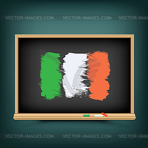 Italia flag draw on school blackboard - color vector clipart