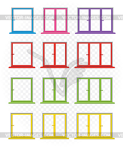 Multicolored windows template set - vector image