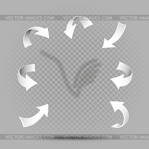 White pointing arrows set - vector clipart