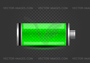 Fully charged battery icon - vector clip art