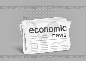 Economic newspaper icon - stock vector clipart