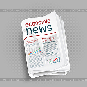 Economic newspaper press icon - vector clip art