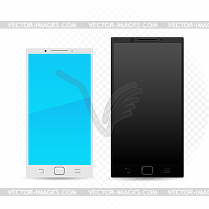 Black and white smartphone template - vector image