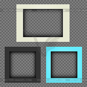 Thick photo frames transparent background - vector image