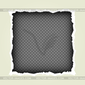 Torn paper frame transparent background - royalty-free vector image